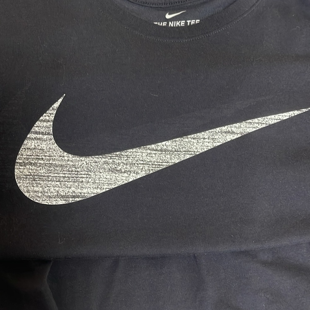 Nike Dri-FIT Men's Fitness T-Shirt Black Heather Logo Pattern Size 4XL - Picture 9 of 10
